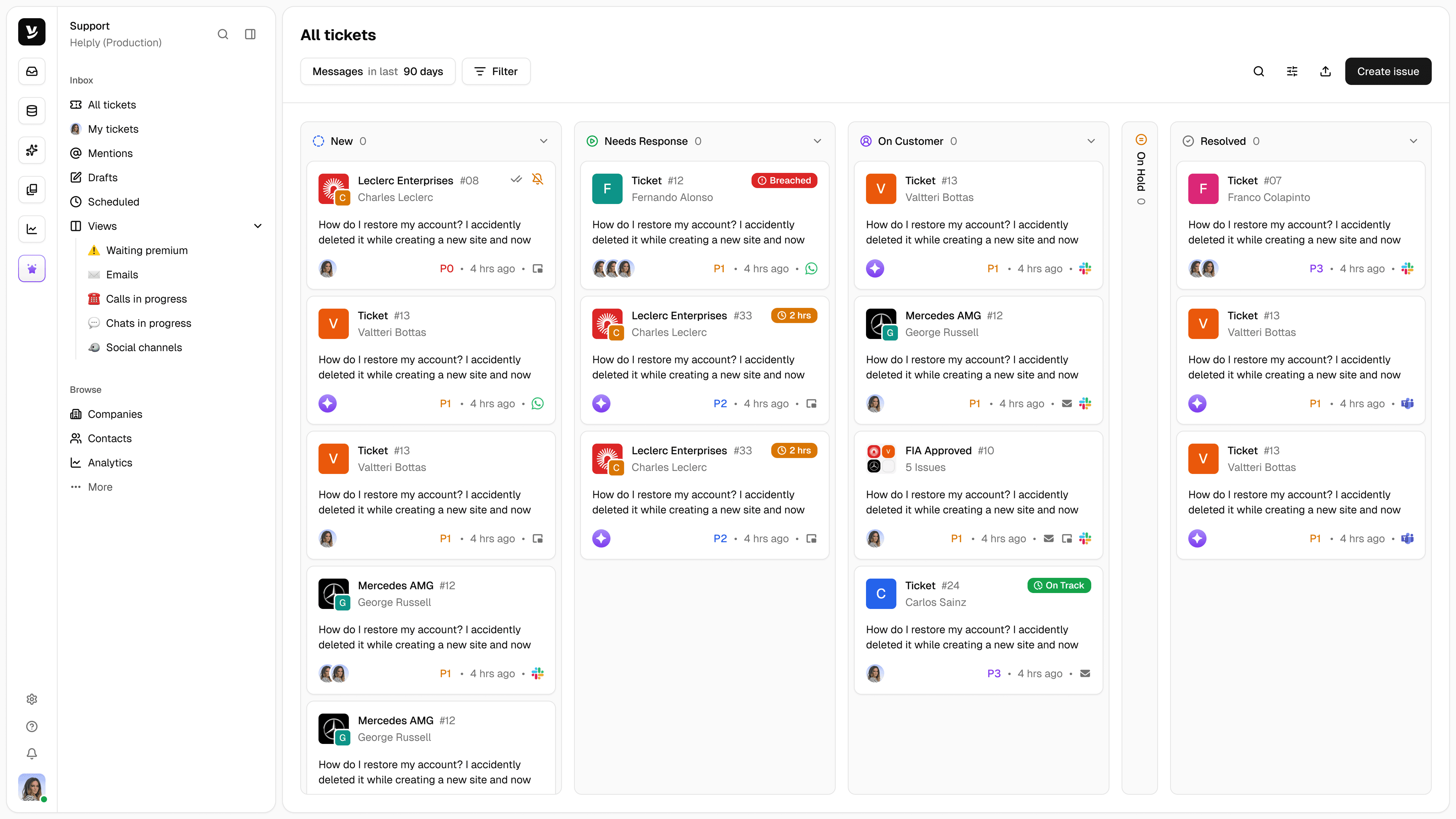 Omnichannel Support screenshot