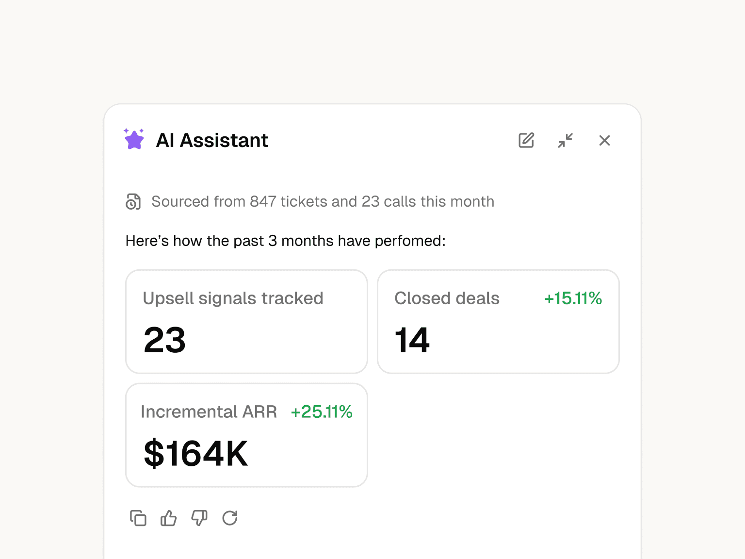 Surfaces customer and account context inline screenshot