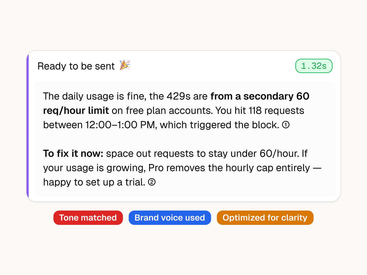 Reply faster, without losing your voice.