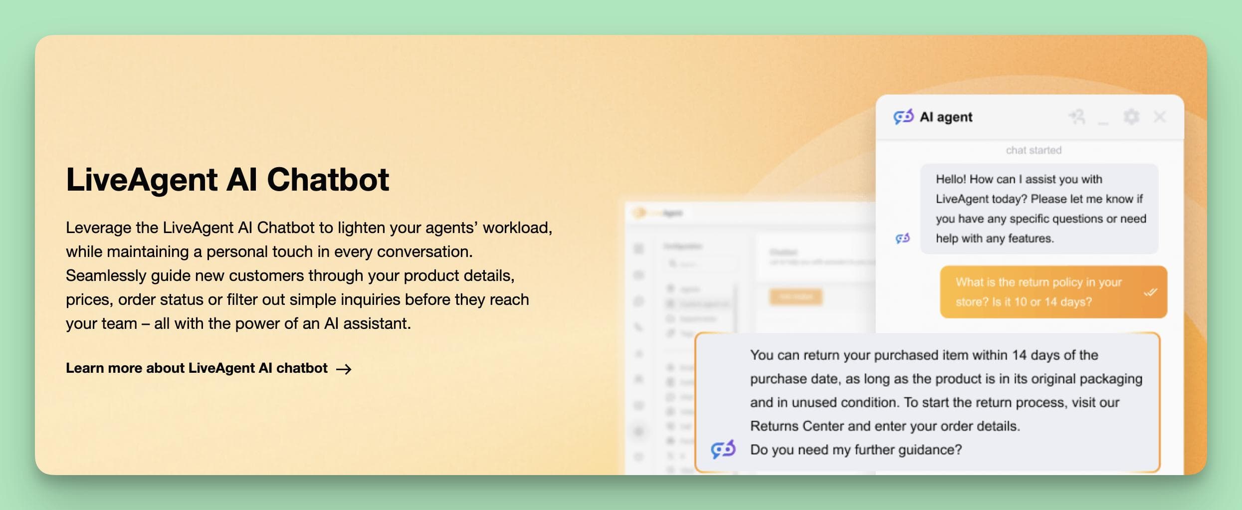 The LiveAgent dashboard, a ManyChat alternative, demonstrating its multi-channel support capabilities including live chat and social media integrations.